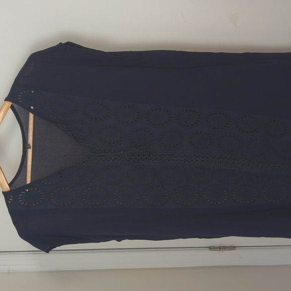 RAVIVA BLUE BOHEMIAN BLOUSE SIZE SMALL OVERSIZED - Picture 3 of 6